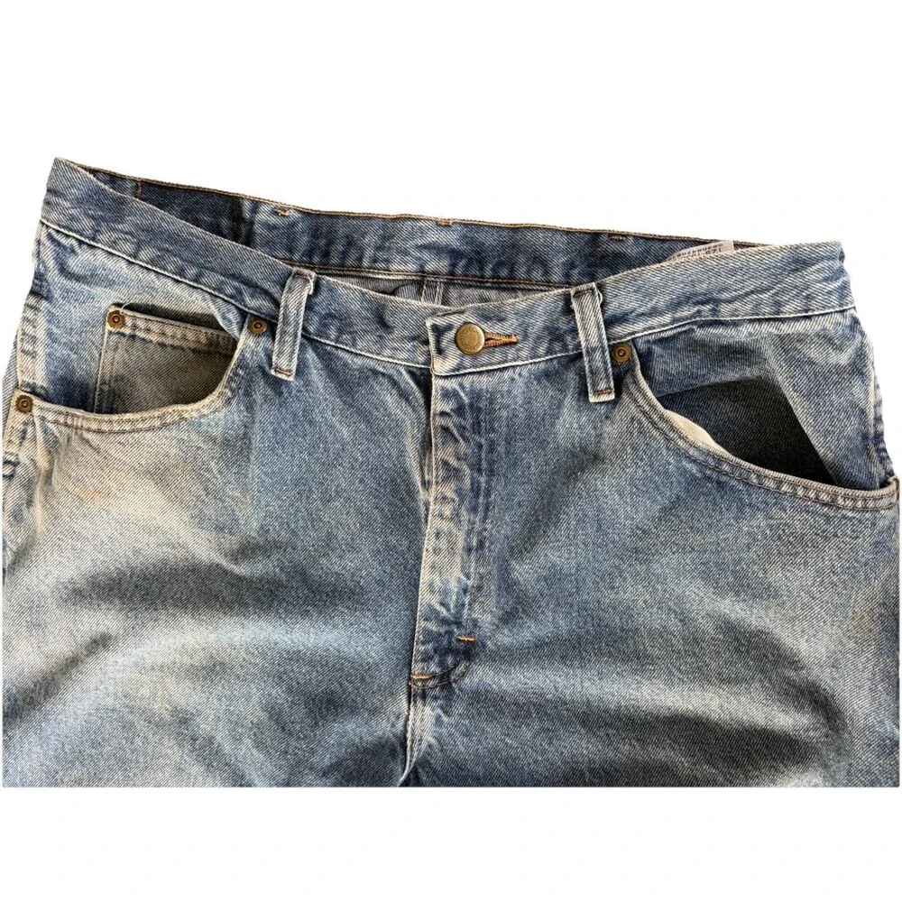 Vintage Wrangler Jeans Mens 36x32 Faded Blue Denim Western Cowboy Workwear